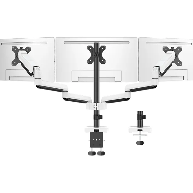 Brazo Para 3 Monitores De Escritorio Mountup 17-32 Blanco