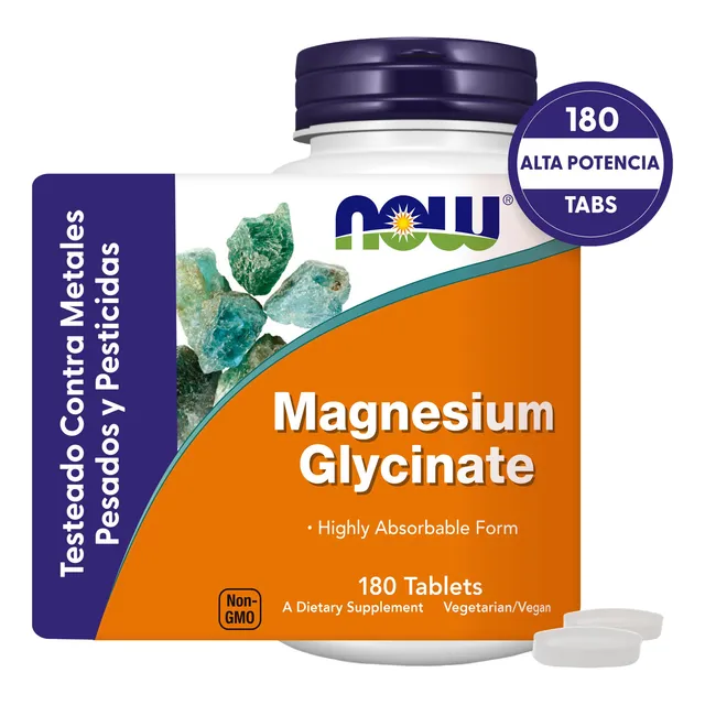 Glicinato De Magnesio 2000mg | Alta Potencia | 180 Tabletas