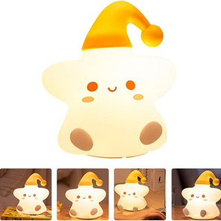 Luminária Abajur Estrela Led Infantil Luz Noturno Silicone Luminária Abajur Estrela Led Infantil Luz Noturno Silicone