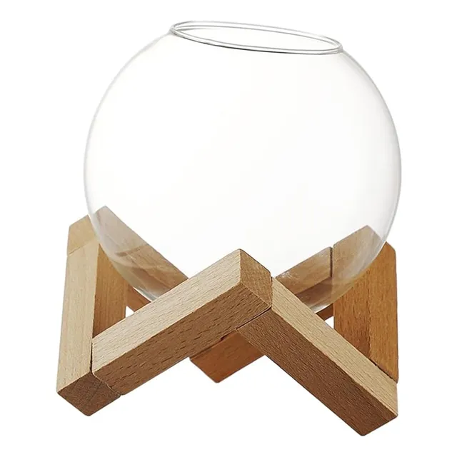 Copa De Vidrio Para Cocteles Con Soporte De Madera