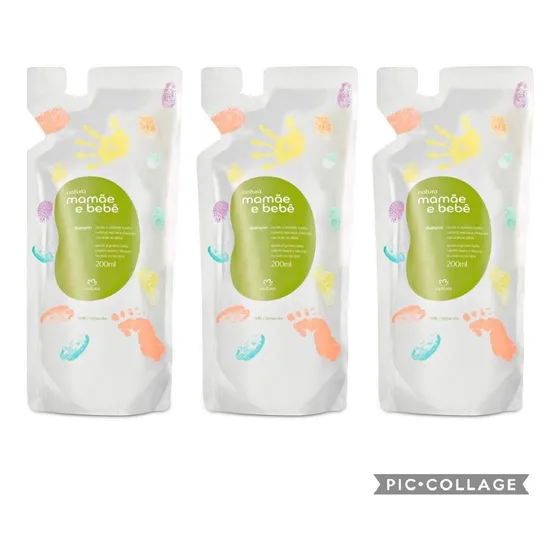 Natura Refil Shampoo Mamae E Bebe 200ml - 03 Unidades