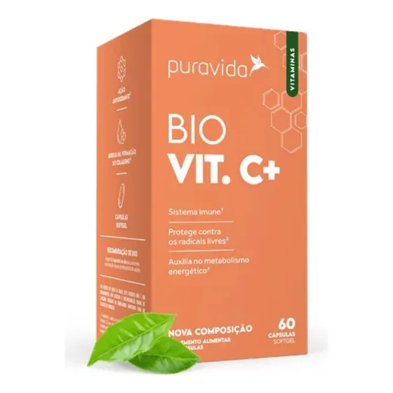 Vitamina C Lipossomal Puravida 1100mg 60 Cápsulas
