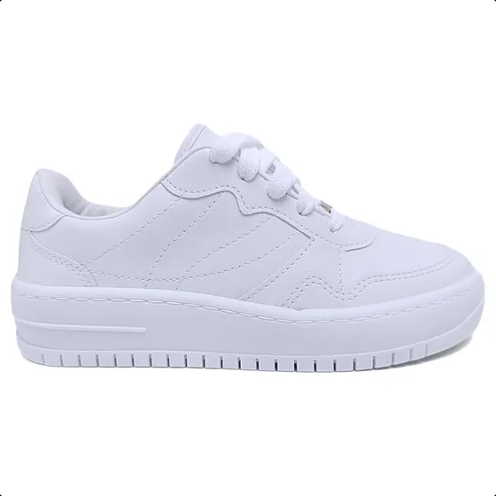 Tênis Branco Feminino Casual Vizzano Sola Alta Confortável