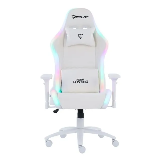 Silla Gamer Ocelot Rgb Blanco Orgb-white Thundra 150kg