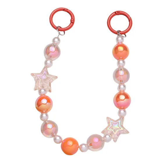 Asa De Bolso Con Cuentas Para Mujer, Bolso, Cadena, Naranja