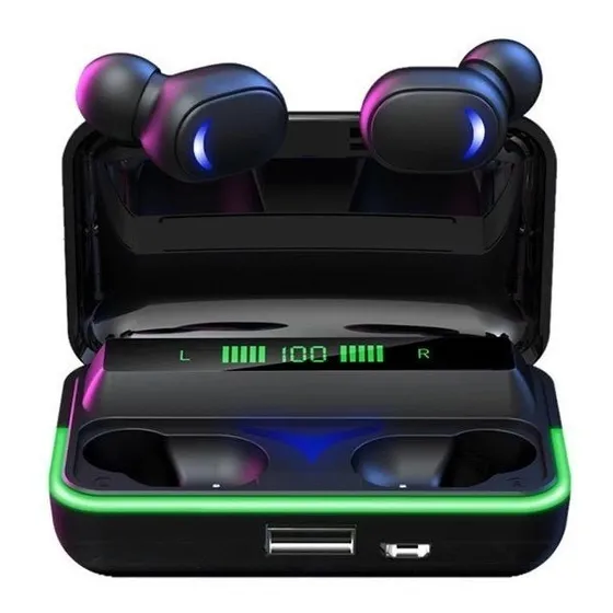Auriculares Bluetooth impermeables Tws E10 con color NF-e, color negro claro, color turquesa