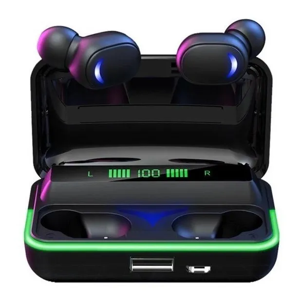 Auriculares Bluetooth impermeables Tws E10 con color NF-e, color negro claro, color turquesa