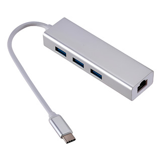 Adaptador Hub 3 Puertos Usb Type C Ethernet Rj45 Y 3 Usb Adaptador Hub 3 Puertos Usb Type C Ethernet Rj45 Y 3 Usb
