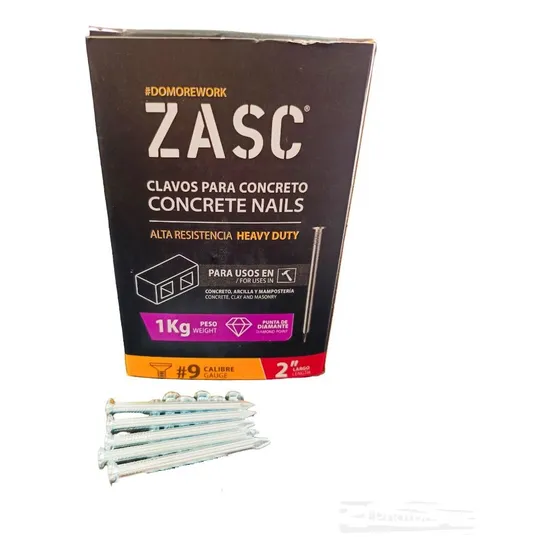 Clavos Acero Ranurado 2 Pulgadas Concreto Caja 1kg Zasc