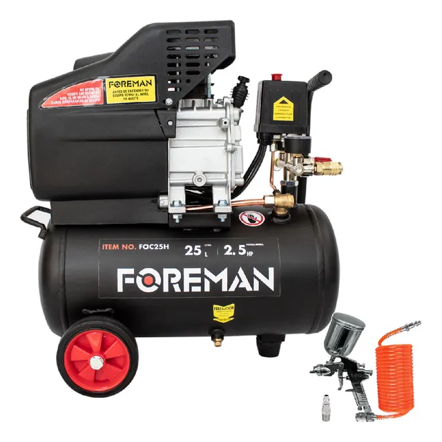 Compresor De Aire Eléctrico Portátil 25L 2.5hp 110V Foreman FO25L