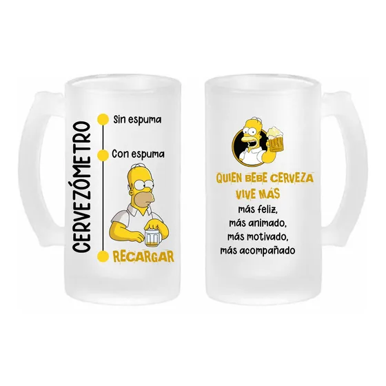 Jarra Cervecera Esmerilada Cervezometro Vinometro Fernet