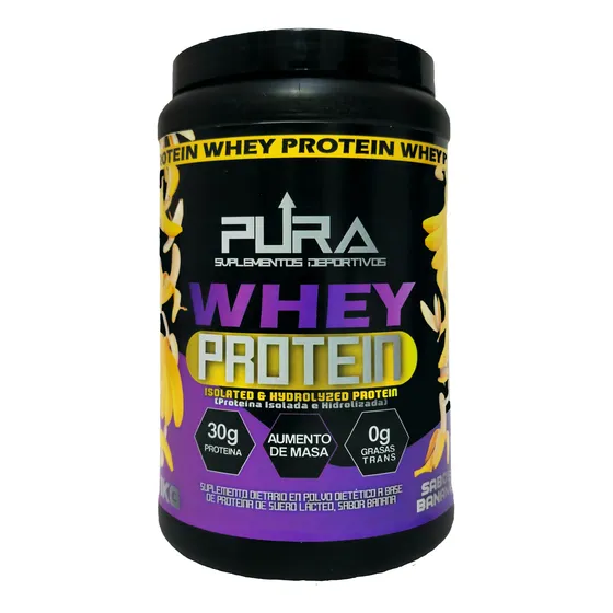 Pura Whey Protein Isolada Hidrolizada, 1kg 85%, Natural  
