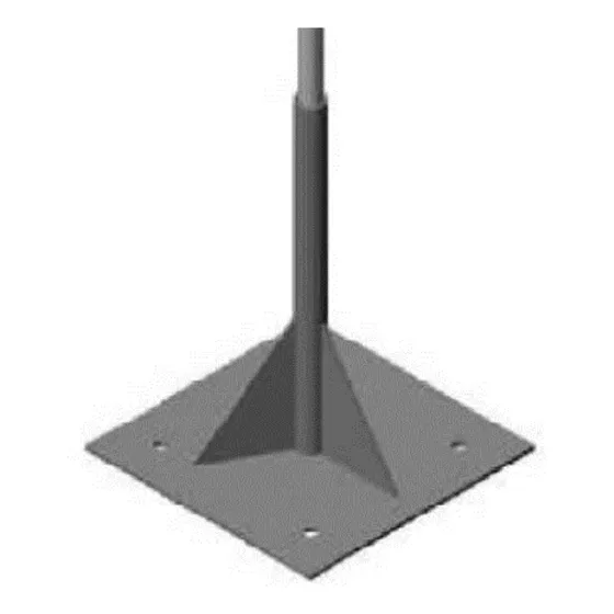 Base Montaje Para Mástil De Pararrayos Franklin, Acero Galv 