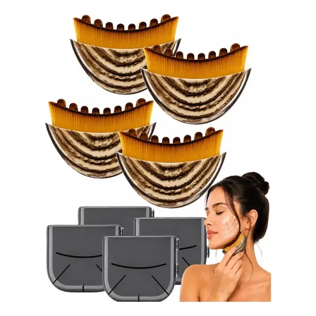 Kit 4 Escovas Faciais Drenagem Modeladora Rosto Com Estojos