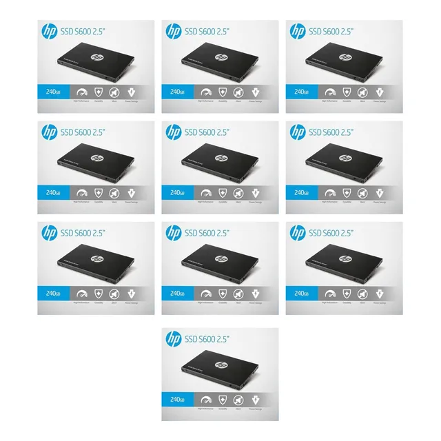 Kit De 10 Disco Solido Hp 240gb Ssd Interno S650 560/490 Mbs Negro