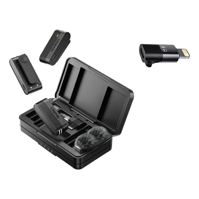 Microfone Ulanzi A100 Lapela Sem Fio + Adaptador Lightning