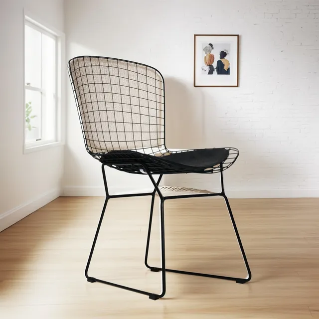 Silla De Diseño Bertoia Ii Negro Bonno