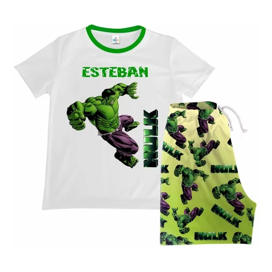 Pijama Short Niña Niño Hulk Algodon