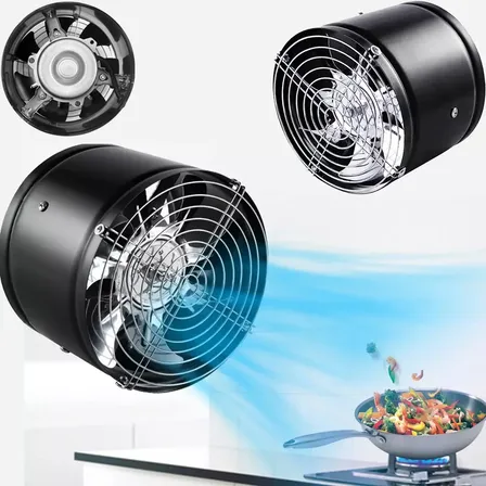 Extrator De Fumaça Industrial Para Cozinha Ventilada 150mm 220v Preto
