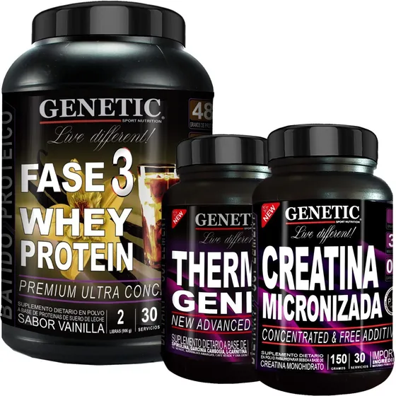 Musculos Magros Proteína Fase 3 Creatina Thermogenic Genetic