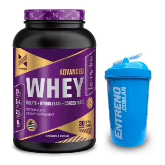 Advanced Whey Proteina Xtrenght 2lbs Blend Isolado + Shaker