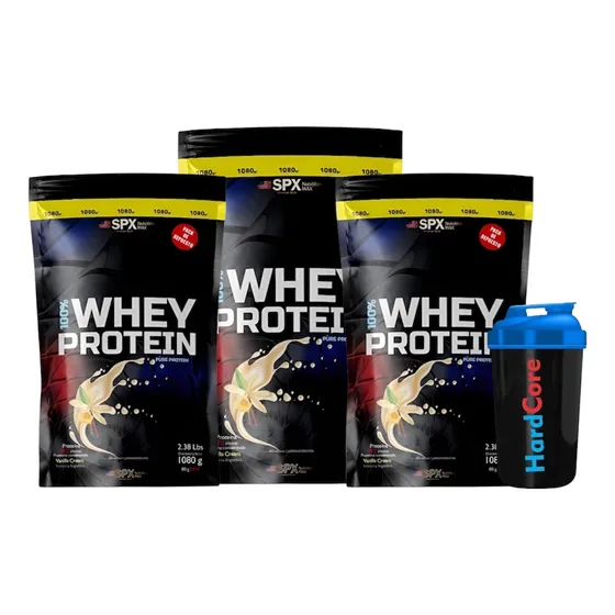 3 Proteina Whey Protein 100% (1080 Gr C/u) Spx +vaso Shaker 