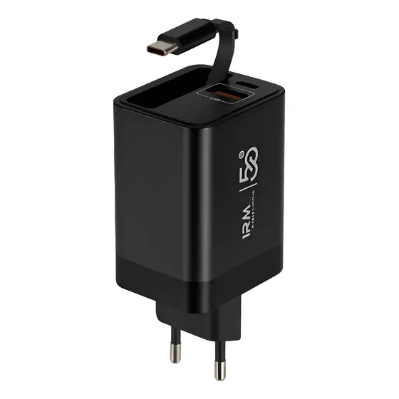 Cargador Cable Retractil Telf Carga Rapida + 2 Puertos