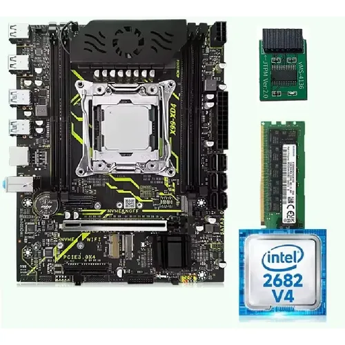 Kit Xeon X99 2680 V4 14 Núcleos Placa Turbo 32GB DDR4 Cooler Preto