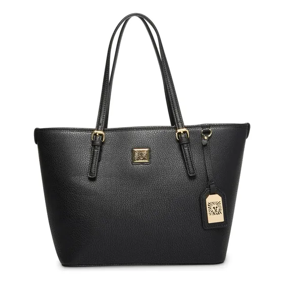 Anne Klein Bolso Tote Carry All Para Mujer, Negro, Talla Úni