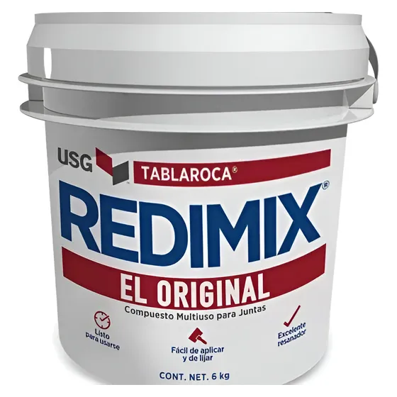 Compuesto Multiusos Resanador Juntas Redimix Cubeta 6 Kg