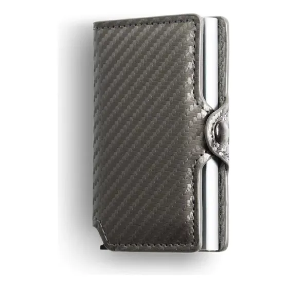 Billetera Rfid Walla Wallets Carbono Silver Ideal Tarjetas
