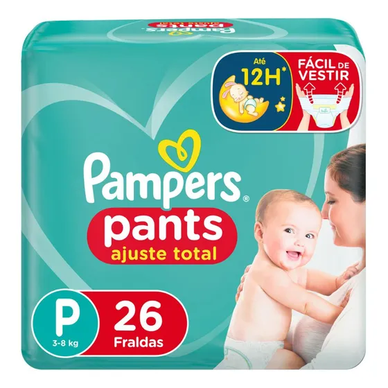 Fralda Descartável Pampers Pants Ajuste Total P 26 Unidades