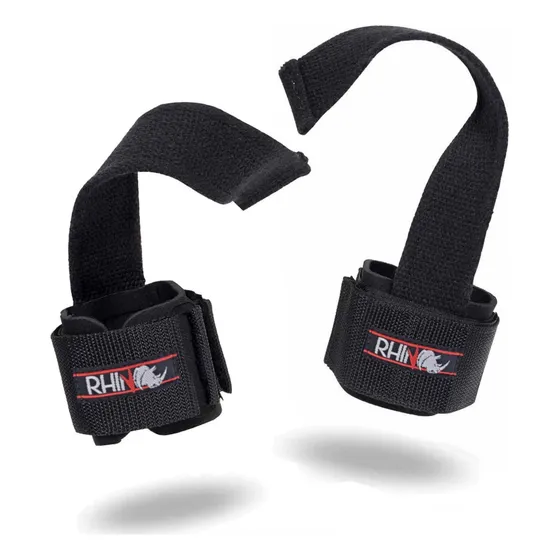 Strap 100% Algodão Tala Com Munhequeira Macia Musculação Exercício Academia Crossfit Treino Força Punho Pulso Gancho Puxada Fitness - PAR