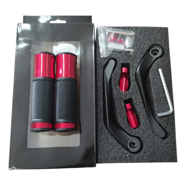 Cubre Leva Protector De Manillas Para Motos Negro Con Rojo