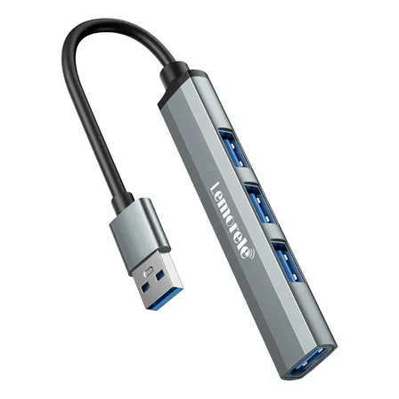 Estação De Ancoragem Usb 3.0 Lemorele Tc53 De 4 Portas Cinza