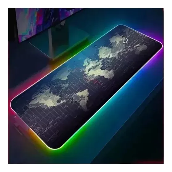 Mouse Pad Gaming Rgb Mapa Mundi 30x80 Cm