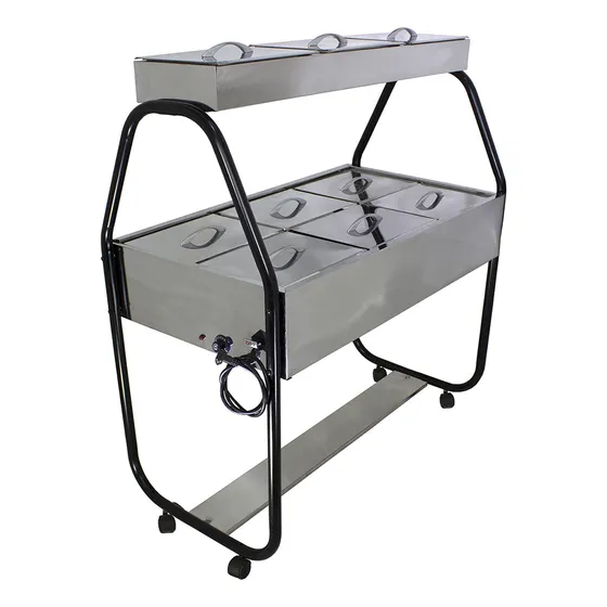 Buffet Self Service Balcão Carro Termico 6 Cubas Quentes 3 Cubas Frias Ekenox 220v