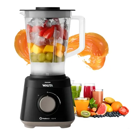 Liquidificador Philips Walita Jarra Acrílico 110v Forte 550w Preto 127v