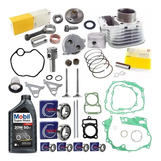 Kit Motor Completo Cg 125 Titan 2000 Até 2001 Bomba Óleo Ret