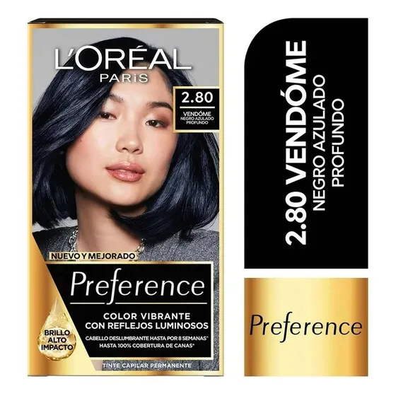 Tinte Para Cabello L'oréal Preference 2.80 Vendóme Negro Azu