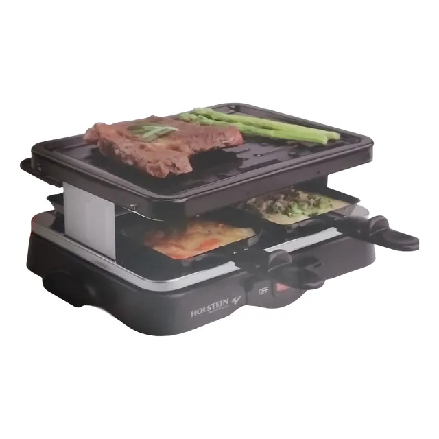 Raclette Grill Holstein 4 Puestos Hh-09017015b Negro