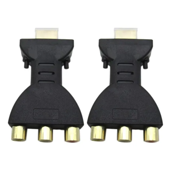 2 Adaptador Hdmi Macho 3 Rca Hembra Compuesto Av Video Audio