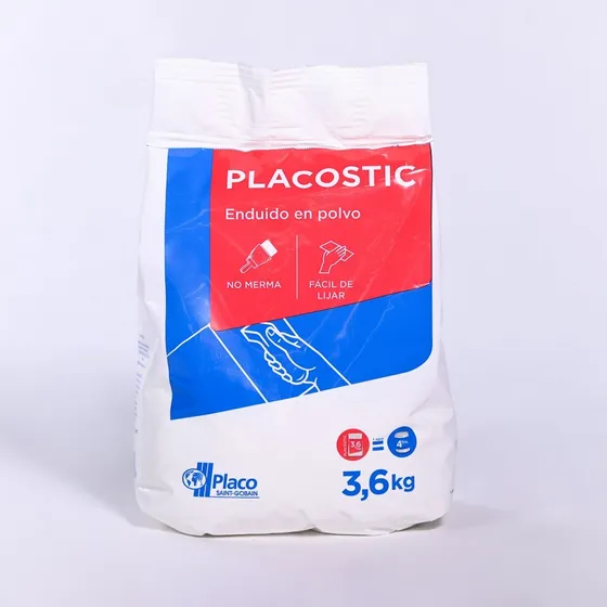 Placostic Enduido En Polvo Simil Uniflot X 3,6 Kg Masilla