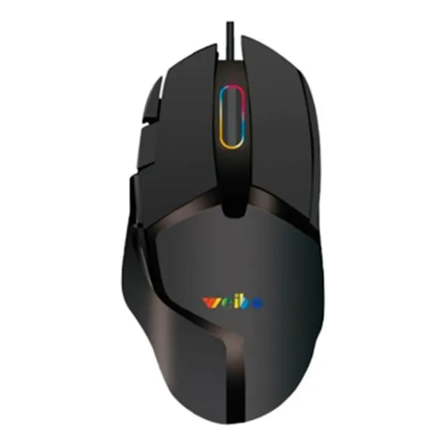 Mouse Gamer Weibo S260 Con 8 Botones Cable De Largo Alcance Color Negro