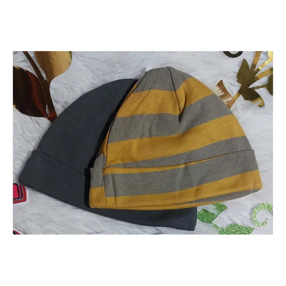 Par De Gorros Para Bebé Niño Gerber Amarrillo/marrón