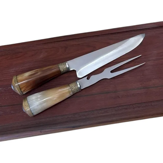 Conjunto De Cuchillos Y Tenedor Artesanal 