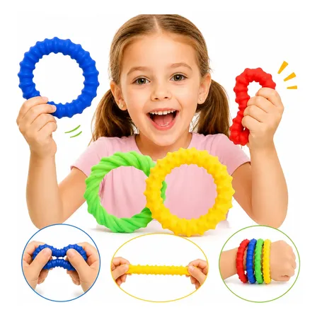 Braceletes De Borracha Sensoriais Mastigáveis De 4 Peças Multicolor