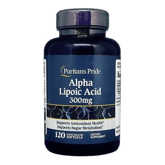 Ácido alfa lipoico, 300 mg, Puritans Pride, 120 cápsulas, para la diabetes
