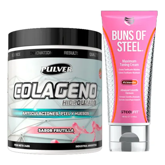 Buns Of Steel Reductora Colageno Hidrolizado Sin Tacc Pulver Sabor Frutilla