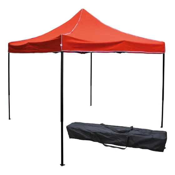 Toldo Carpa Impermeable Plegable Acero 2x2m Rojo + Bolsa